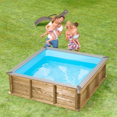 Pistoche dětský bazén 200 x 200 cm dřevo
