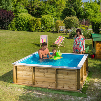 Pistoche dětský bazén 200 x 200 cm dřevo
