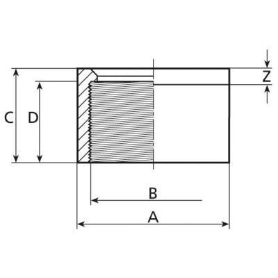 PVC tvarovka - Redukce krátká vkládací se závitem 20 x 3/8“ int.