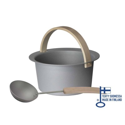 OPA LUMO Cozmic - sada kbelík a naběračka do sauny, šedá